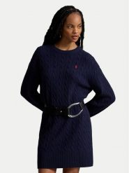 Polo Ralph Lauren Sukienka dzianinowa 211B17446001 Granatowy Regular Fit. Niebieskie sukienki Polo Ralph Lauren, m, bez wzorów, z dzianiny, bez kołnierzyka, bez ramiączek. Za 1,799.00 zł.