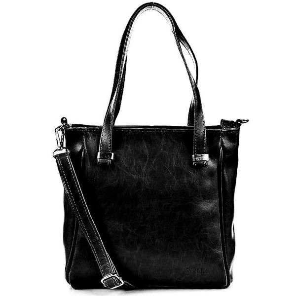 Torebka skórzana czarna DAN-A T329. Czarne torebki klasyczne DAN-A, bez wzorów, ze skóry, bez dodatków. Za 299.99 zł.