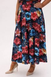 Rozkloszowana spódnica Solea MIDI w print hibiskusa PLUS SIZE XXL OVERSIZE. Spódnice Moda Size Plus Iwanek, na co dzień, l, bez wzorów, z bawełny, eleganckie, plus size, midi, oversize. W wyprzedaży za 229.90 zł.