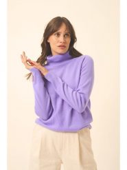 Just Cashmere Kaszmirowy golf w kolorze fioletowym rozmiar: XL. Różowe golfy Just Cashmere, xl, bez wzorów, z kaszmiru, bez ramiączek. Za 480.90 zł.
