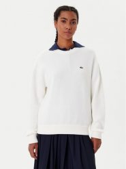Lacoste Sweter AF4158 Écru Regular Fit. Swetry Lacoste, bez wzorów, z bawełny, bez ramiączek. Za 689.99 zł.