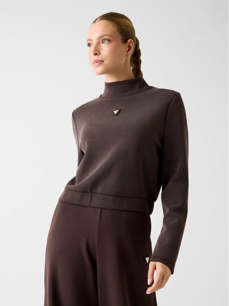 Guess Bluza V4YQ05 KCAY2 Brązowy Regular Fit. Brązowe bluzy Guess, m, z aplikacjami, z syntetyku, bez kaptura. Za 329.99 zł.