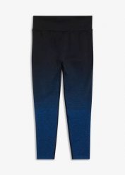 Legginsy bezszwowe w cieniowanym kolorze, szybkoschnące. Niebieskie legginsy bonprix, s, bez wzorów. Za 54.99 zł.