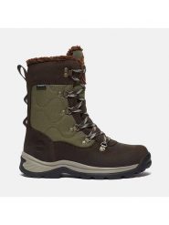 Timberland Skórzane kozaki zimowe "Chocorua" w kolorze oliwkowo-brązowym rozmiar: 38. Brązowe kozaki Timberland, na zimę, z materiału, bez obcasa, bez zapięcia. Za 550.36 zł.