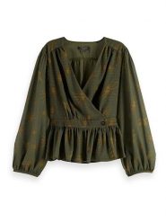 Scotch & Soda Bluzka w kolorze khaki rozmiar: 36. Brązowe bluzki Scotch & Soda, bez wzorów, bez kołnierzyka, bez ramiączek. Za 162.87 zł.
