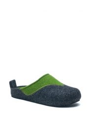 Comfortfusse Wełniane kapcie w kolorze granatowo-zielonym rozmiar: 36. Niebieskie obuwie domowe Comfortfüße, bez wzorów, z materiału, bez zapięcia. Za 260.99 zł.