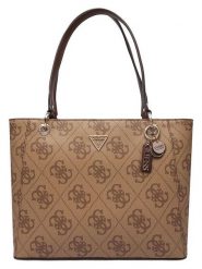 Guess Torebka w kolorze jasnobrązowym - 33 x 26 x 9 cm rozmiar: onesize. Brązowe torby na ramię Guess, z aplikacjami, z materiału, na ramię, bez dodatków. Za 434.99 zł.