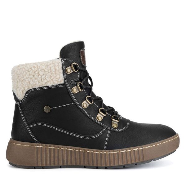 Trzewiki Go Soft. Czarne botki GO SOFT, bez wzorów, bez obcasa, na płaskiej podeszwie, bez zapięcia. Za 199.99 zł.