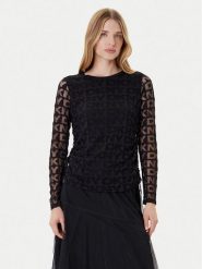 DKNY Bluzka P53HFWMF Czarny Regular Fit. Czarne bluzki DKNY, l, bez wzorów, z syntetyku, bez kołnierzyka, bez ramiączek. Za 309.99 zł.