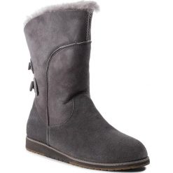 Buty EMU AUSTRALIA - Anda W11854 Charcoal. Szare botki EMU Australia, z aplikacjami, ze skóry, bez obcasa, bez zapięcia. W wyprzedaży za 409.00 zł.