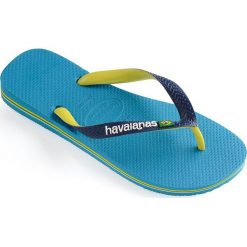 Havaianas - Japonki. Niebieskie klapki Havaianas, bez wzorów, z gumy, bez obcasa, na płaskiej podeszwie. W wyprzedaży za 59.90 zł.