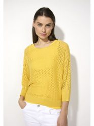 More & More Sweter w kolorze musztardowym rozmiar: 42. Żółte swetry More & More, bez wzorów, bez ramiączek. Za 105.45 zł.