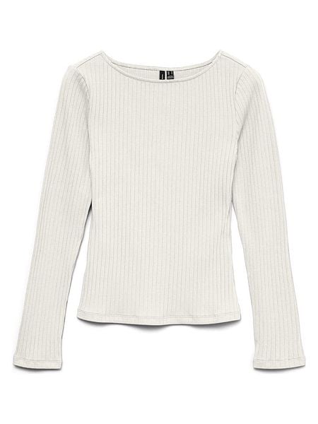 Vero Moda Koszulka w kolorze kremowym rozmiar: S. Brązowe bluzki Vero Moda, s, bez wzorów, z bawełny, bez kołnierzyka, bez ramiączek. Za 94.16 zł.