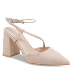 Sandały DeeZee. Czerwone sandały DeeZee, bez wzorów, bez obcasa, na szpilce, bez zapięcia. Za 139.99 zł.