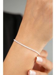 Miu Silver Srebrna bransoletka z cyrkoniami rozmiar: onesize. Szare bransoletki Miu Silver, z cyrkonią, srebrne. Za 131.12 zł.