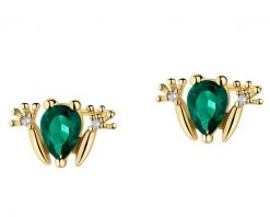 Kolczyki srebrne z cyrkoniami - żaby. Szare kolczyki Apart, z cyrkonią, pozłacane. Za 159.00 zł.