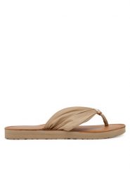 Tommy Hilfiger Japonki Th Elevated Beach Sandal FW0FW06985 Brązowy. Brązowe klapki TOMMY HILFIGER, bez wzorów, z materiału, bez obcasa. Za 179.99 zł.