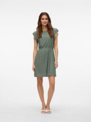 Vero Moda Sukienka w kolorze zielonym rozmiar: XL. Zielone sukienki Vero Moda, xl, bez wzorów, bez kołnierzyka, bez ramiączek, mini. Za 98.95 zł.