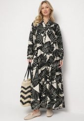 Czarna Wiskozowa Sukienka o Rozkloszowanym Kroju w Liście Rivvesa. Czarne sukienki Born2be, na co dzień, m, bez wzorów, z wiskozy, eleganckie, bez kołnierzyka, bez ramiączek, maxi, proste. Za 119.99 zł.