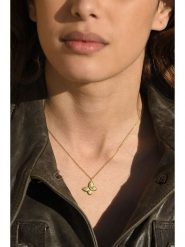 MOODE Naszyjnik "Jeanne" z zawieszką - dł. 42 cm rozmiar: onesize. Żółte naszyjniki MOODE, ze stali. Za 34.99 zł.