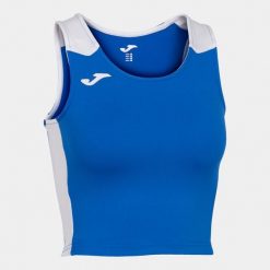 Tank top do biegania damski Joma Record II Crop top. Białe topy Joma, m, bez wzorów, bez kołnierzyka, bez ramiączek. W wyprzedaży za 112.00 zł.
