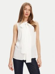 Marciano Guess Bluzka 5YGH05 7304A Biały Regular Fit. Białe bluzki Marciano Guess, z aplikacjami, z wiskozy, bez kołnierzyka, bez ramiączek. Za 479.99 zł.