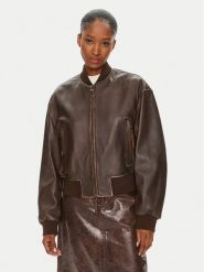 Weekend Max Mara Kurtka skórzana Hiltex 2425446031 Brązowy Relaxed Fit. Brązowe kurtki Weekend Max Mara, bez wzorów, ze skóry, bez kaptura. Za 1,959.00 zł.