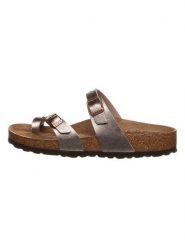 Birkenstock Japonki "Mayari" w kolorze szarobrązowym rozmiar: 35. Brązowe klapki Birkenstock, bez wzorów, z otwartym noskiem, bez obcasa. Za 261.95 zł.