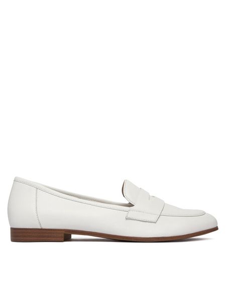 Caprice Lordsy 9-24200-44 Biały. Białe lordsy Caprice, bez wzorów, ze skóry, bez obcasa, bez zapięcia. Za 267.99 zł.