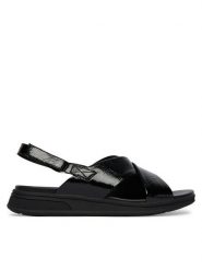Caprice Sandały 9-28700-46 Czarny. Czarne sandały Caprice, bez wzorów, ze skóry, bez obcasa, na płaskiej podeszwie, bez zapięcia. Za 228.99 zł.