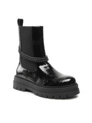 DeeZee Botki H13119-4 Czarny. Czarne botki DeeZee, bez wzorów, ze skóry, bez obcasa, na płaskiej podeszwie, bez zapięcia. Za 199.99 zł.