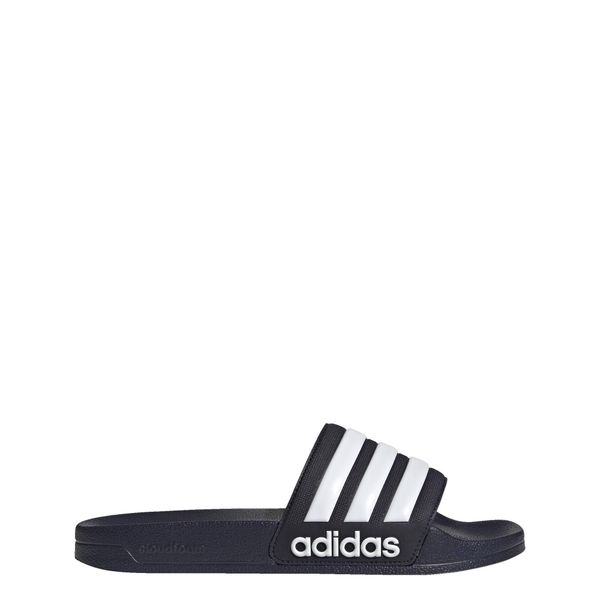 Klapki basenowe Adilette Shower Slides. Białe klapki Adidas, bez wzorów, z gumy, bez obcasa. Za 119.00 zł.