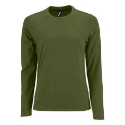 Damska Koszulka Z Długim Rękawem Imperial. Zielone bluzki SOL'S, s, bez wzorów, sportowe, bez kołnierzyka, bez ramiączek. Za 60.99 zł.