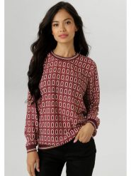 Aniston Bluzka w kolorze bordowo-beżowym rozmiar: 36. Czerwone bluzki Aniston, bez wzorów, bez kołnierzyka, bez ramiączek. Za 82.99 zł.