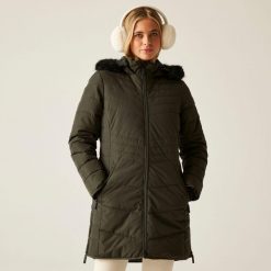 Striking IV Damska kurtka narciarska. Zielone kurtki narciarskie Dare 2b, bez wzorów, z tkaniny, bez kaptura, narciarskie. Za 269.99 zł.