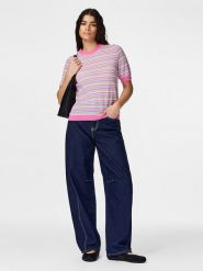 Pieces Sweter w kolorze jasnoróżowym ze wzorem rozmiar: M. Różowe swetry Pieces, m, bez wzorów, z bawełny, bez ramiączek. Za 109.95 zł.