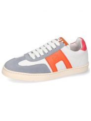 MELVIN & HAMILTON Skórzane sneakersy "Milani 4" w kolorze biało-szaro-pomarańczowym rozmiar: 41. Białe trampki Melvin & Hamilton, bez wzorów, bez zapięcia. Za 469.99 zł.