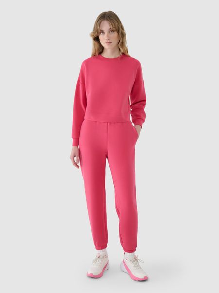 4F Spodnie dresowe joggery z modalem damskie - różowe M. Czerwone spodnie dresowe 4f, na co dzień, l, bez wzorów, z dresówki. W wyprzedaży za 89.99 zł.