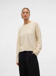 Vero Moda Sweter w kolorze kremowym rozmiar: XS. Brązowe swetry Vero Moda, xs, bez wzorów, bez ramiączek. Za 39.58 zł.