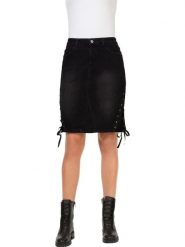 Heine Spódnica dżinsowa w kolorze czarnym rozmiar: 38. Czarne spódnice Heine, bez wzorów, klasyczne, mini. Za 61.89 zł.