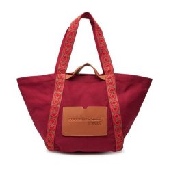 Torebka Coccinelle. Czerwone shopper Coccinelle, bez wzorów, bez dodatków. Za 349.99 zł.