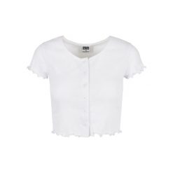 Top Damski / Damski Z Prążkowanymi Guzikami. Białe topy Urban Classics, xs, bez wzorów, prążkowane, bez kołnierzyka, bez ramiączek. Za 76.99 zł.