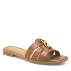 Klapki Sergio Bardi. Brązowe klapki Sergio Bardi, bez wzorów, bez obcasa. Za 229.99 zł.