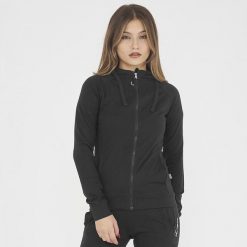 Bluza sportowa z zamkiem DAIR czarna. Czarne bluzy LEGEA, xl, bez wzorów, z bawełny. Za 80.00 zł.