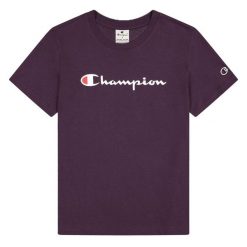 T-shirt Damski Z Bawełny Z Krótkim Rękawem. Fioletowe t-shirty Champion, l, bez wzorów, z bawełny, bez kołnierzyka, bez ramiączek. Za 147.99 zł.
