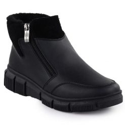 Skórzane botki damskie na podwyższeniu czarne T.Sokolski Z25-236. Czarne botki T.Sokolski, bez wzorów, ze skóry, bez obcasa, bez zapięcia. Za 219.99 zł.
