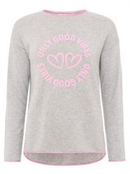Zwillingsherz Sweter "Only good Vibes" w kolorze szarym rozmiar: L. Szare swetry Zwillingsherz, l, bez wzorów, z kaszmiru, bez ramiączek. Za 180.06 zł.