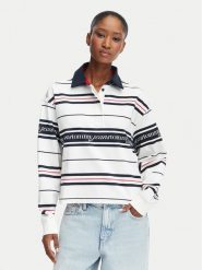 Tommy Jeans Polo DW0DW23145 Biały Regular Fit. Białe koszulki polo Tommy Jeans, s, bez wzorów, z bawełny, bez kołnierzyka, bez ramiączek. Za 489.99 zł.