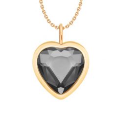 Naszyjnik z zawieszką Icons z kryształem w kształcie serca pozłacany. Naszyjniki Lilou, z kryształem, pozłacane. Za 258.00 zł.