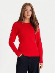 Morgan Sweter 252-MTECNA Czerwony Regular Fit. Czerwone swetry Morgan, xl, bez wzorów, z syntetyku, bez ramiączek. Za 269.99 zł.